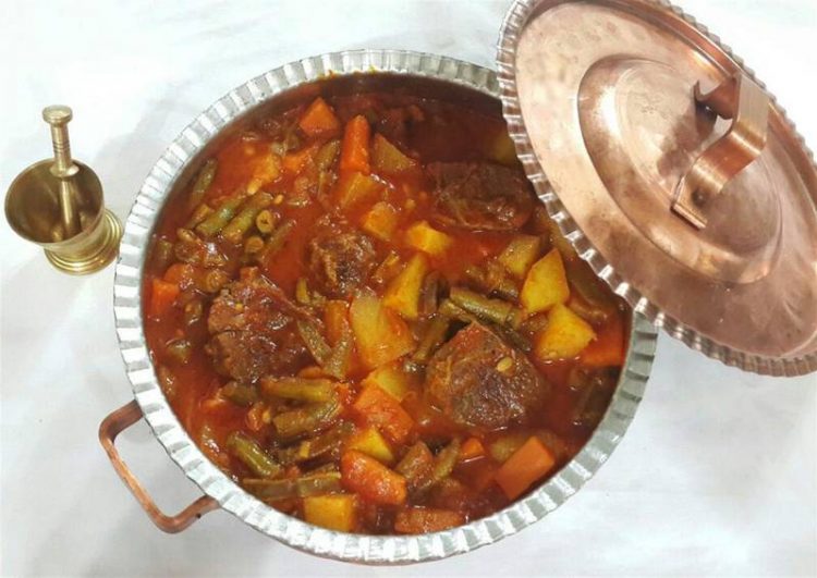 افطاری نونی- خوراک مرغ با لوبیا سبز