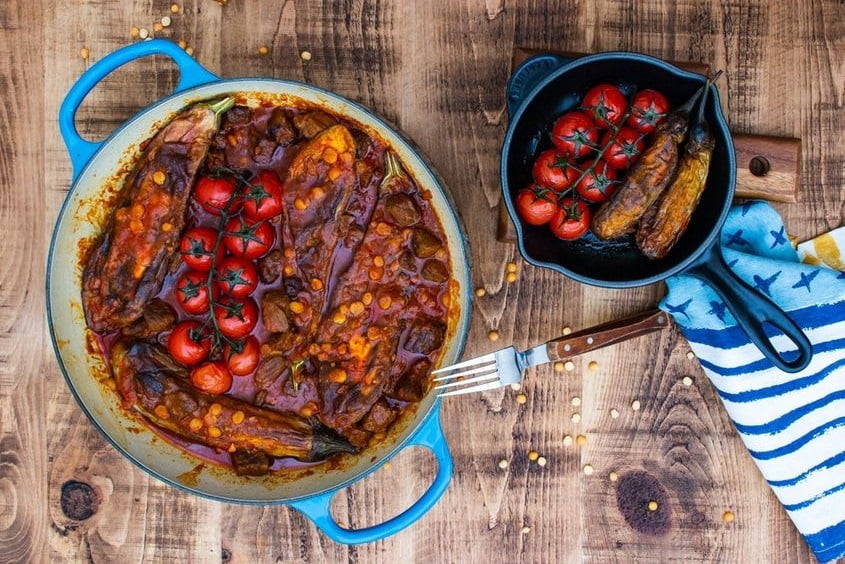 طرز تهیه و دستور پخت چلو خورشت بادمجان مجلسی