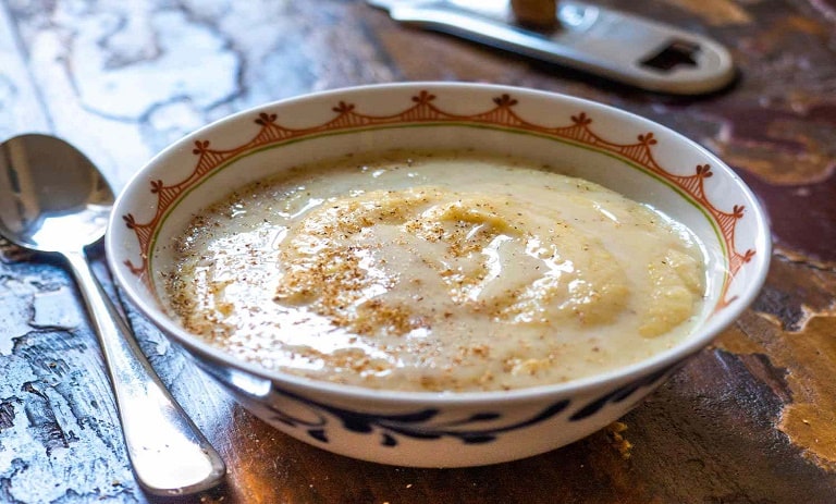 فرنی برای سرماخوردگی طرز تهیه فرنی با آرد برنج برای افطاری همراه با ویدئوی آموزش مرحله ای