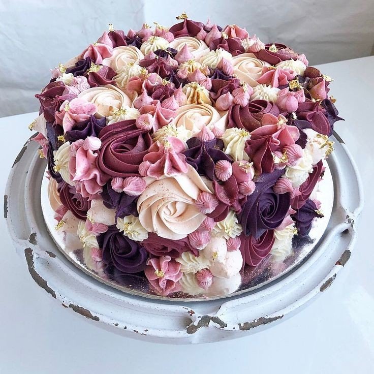 ایده تزیین کیک تولد-کیک تولد گل گلی
