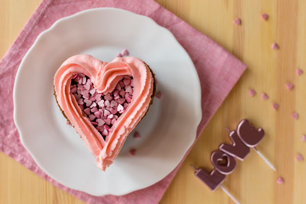 کاپ کیک قلبی ولنتاین