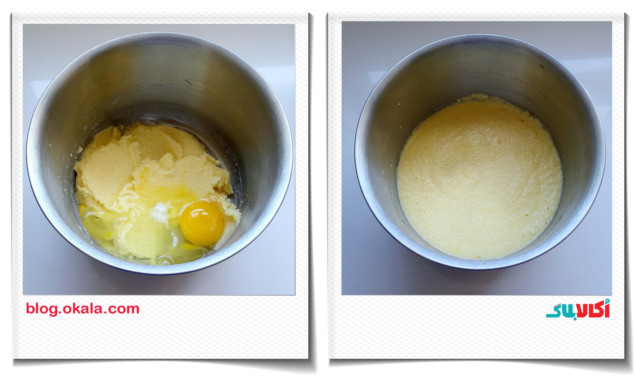 اضافه کردن تخم مرغ ها به کیک