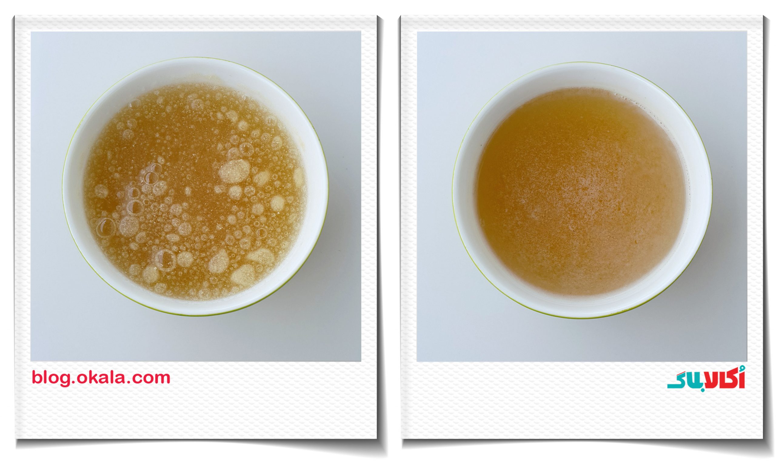 دسر دو رنگ- حل کردن ژلاتین