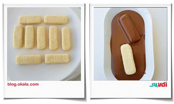 لایه شکلاتی روی خمیر نارگیلی