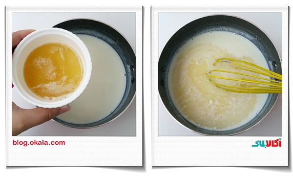 اضافه کردن ژلاتین در دسر انبه خوشمزه با پاناکوتا