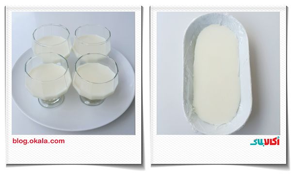 ریختن پاناکوتا در قالب برای دسر انبه