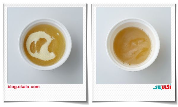 بن ماری کردن ژلاتین در دسر انبه