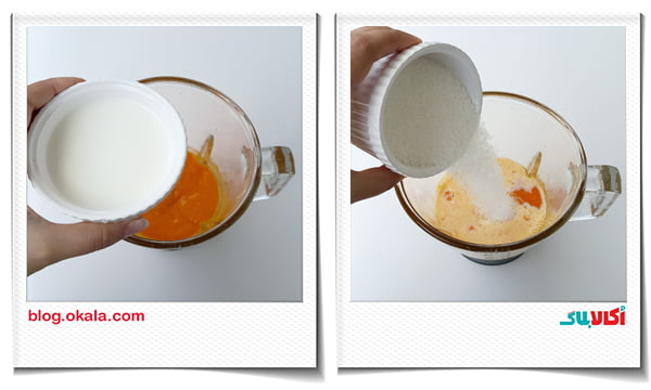 اضافه کردن شیر به دسر انبه