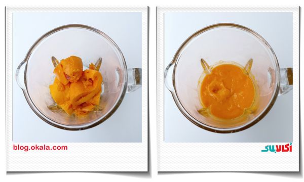 پوره کردن انبه در دسر انبه