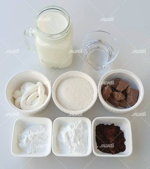 مواد لازم برای پودینگ شکلاتی