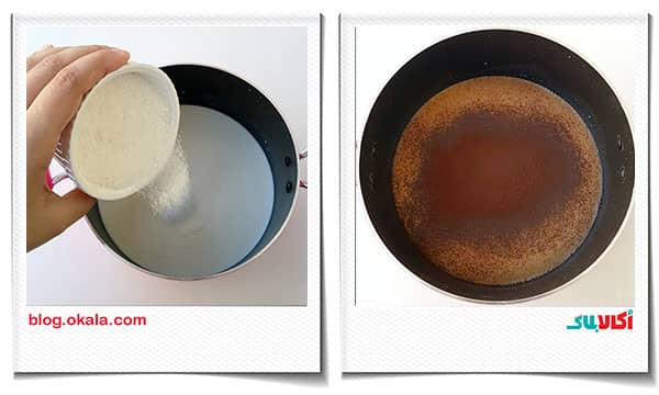 اضافه کردن شکلات به مواد پودینگ