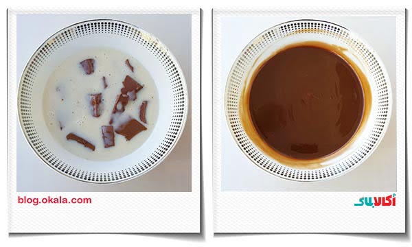 اضافه کردن شکلات به مایع سوفله