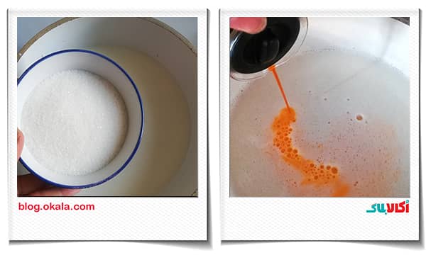 اضافه کردن زعفران به مواد دسر زعفرانی