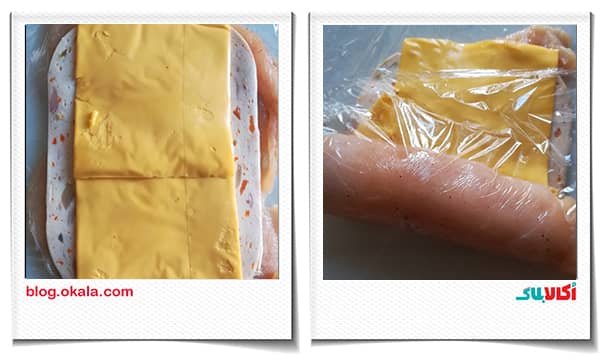 پنیر و پیچیدن آن در کوردن بلو