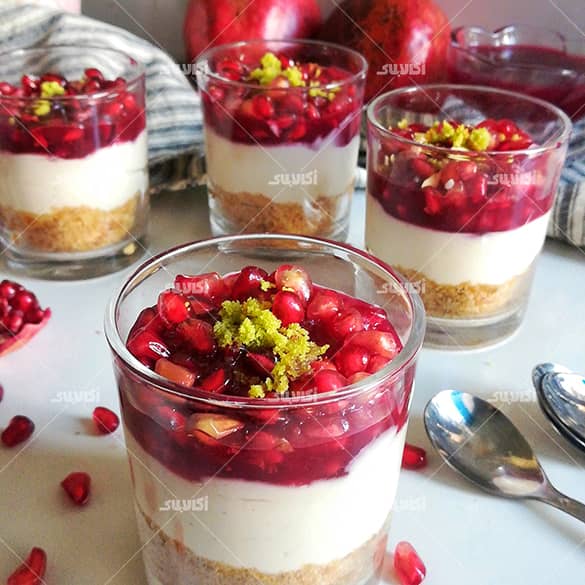 چیز کیک لیوانی انار