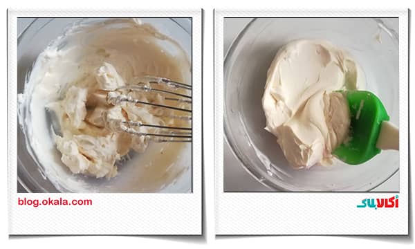 پنیر خامه ای در چیز کیک لیوانی انار