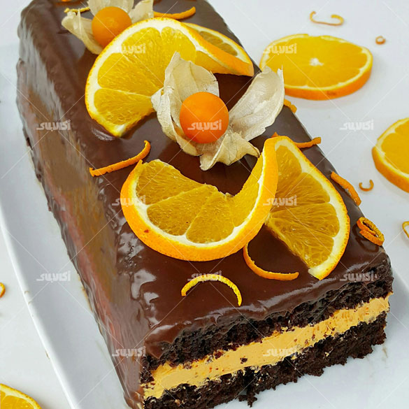 کیک پرتقالی تزیین شده