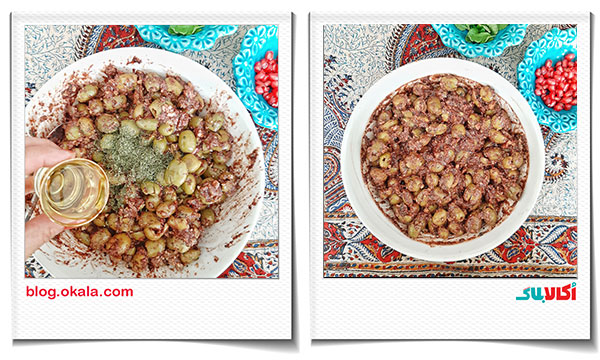 افزودن روغن زیتون به زیتون پرورده