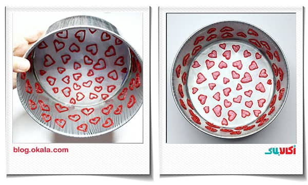 طرح های قلب دورتا دور قالب برای کیک طرح دار