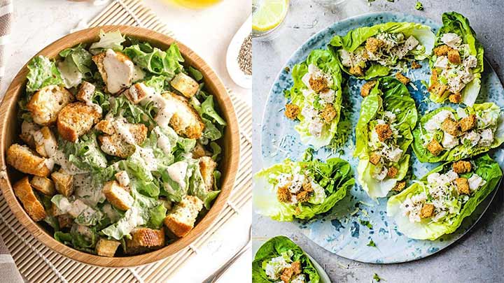 تزیین سالاد با نان تست