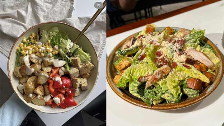 تزیین سالاد با سیب زمینی گریل شده