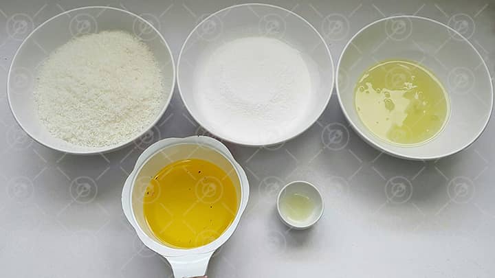 مواد لازم شیرینی نارگیلی بدون داغ
