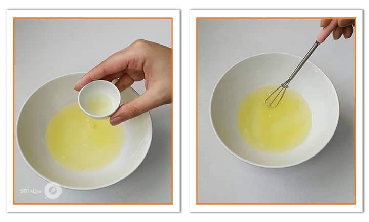 آبلیمو را به سفیده تخم مرغ برای شیرینی نارگیلی بدون داغ اضافه کنید