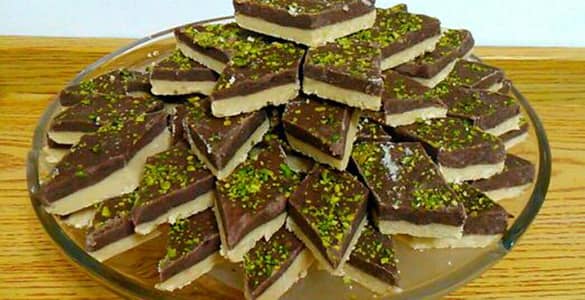 طرز تهیه حلوا دو رنگ