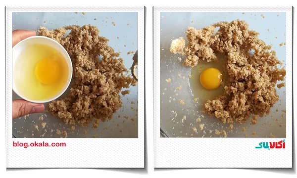 اضافه کردن تخم مرغ به مواد کوکی ردولوت