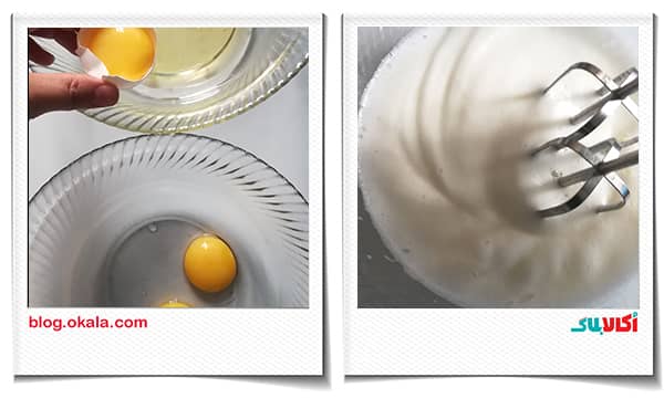 جدا کردن سفیده و زرده تخم مرغ در کیک تیرامیسو
