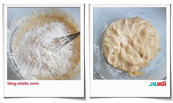 اضافه کردن آرد به مواد نان شیرمال