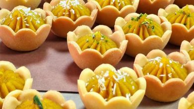 طرز تهیه تارت حلوا با حلوای سوهان؛ خوشمزه و مجلسی