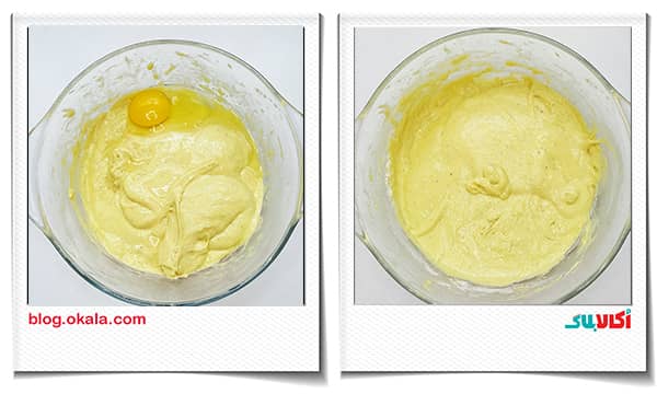 زدن تخم مرغ دوم در خمیر بامیه عربی