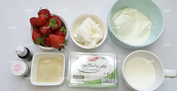 مواد لازم برای موس توت فرنگی