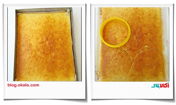 قالب زدن خمیر کیک هل و گلاب در چیزکیک زعفرانی