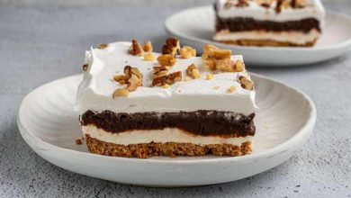 طرز تهیه دسر بیسکویتی دو رنگ؛ با ظاهری زیبا و طعمی بینظیر