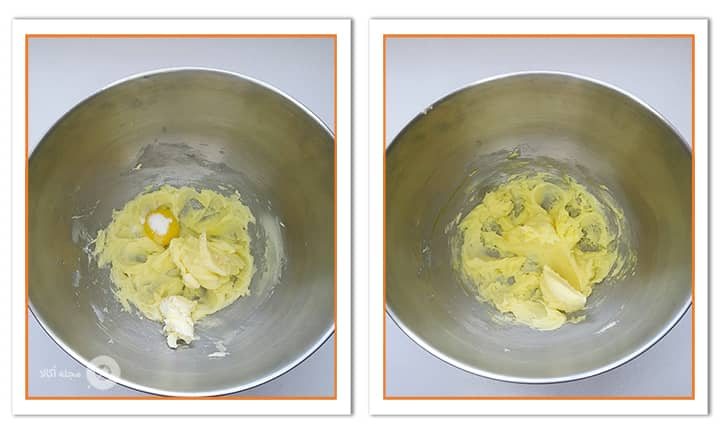 زرده تخم مرغ و وانیل را به بقیه مواد اضافه کنید