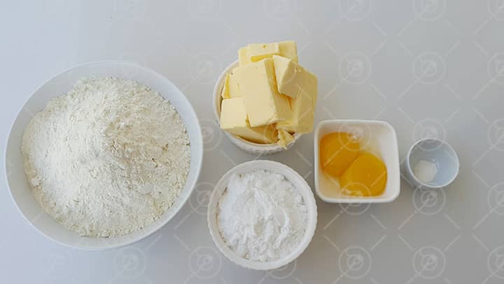 مواد لازم برای خمیر تارت آلبالو