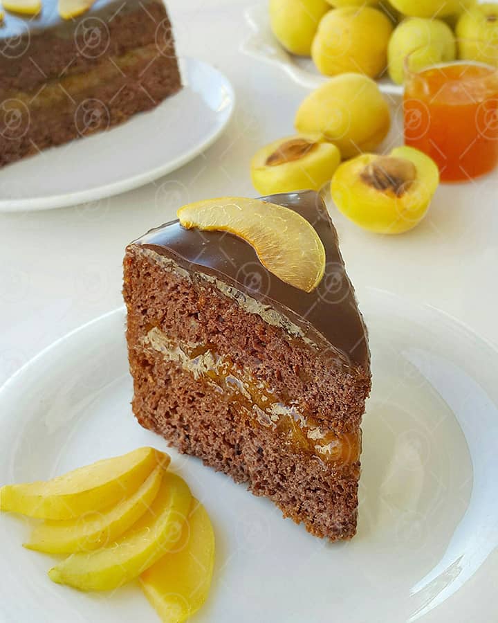 طرز تهیه کیک ساچر با مارمالاد زردآلوی خانگی(کیک اتریشی)