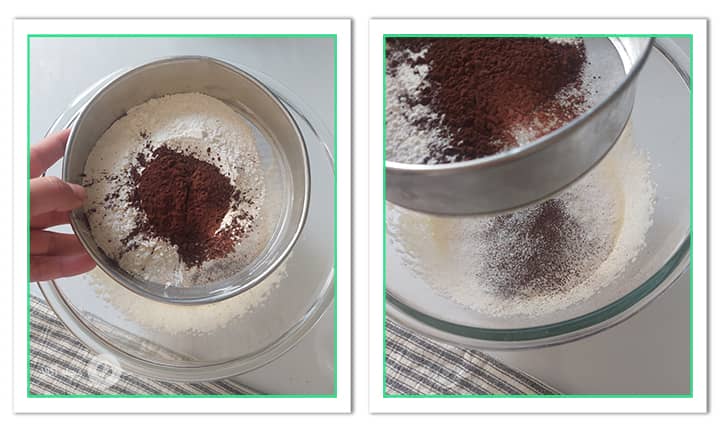 پودر شکلات را به آرد کیک جادویی اضافه کنید