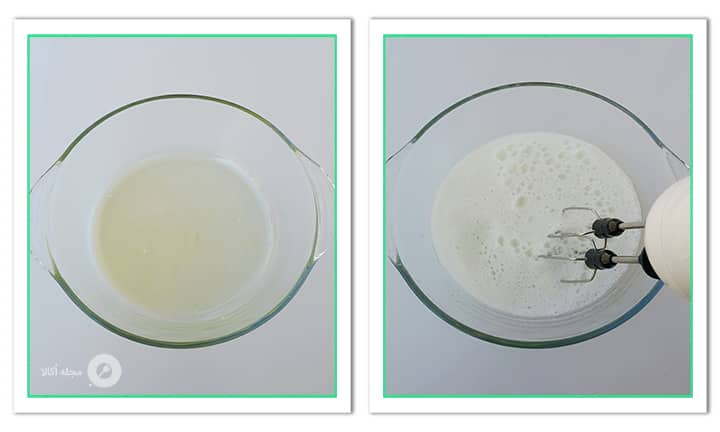 آماده کردن لایه نارگیلی کیک مکرون