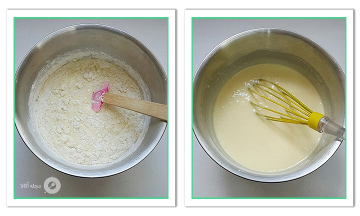 با لیسک مواد تارت کیک کارامل را هم بزنید