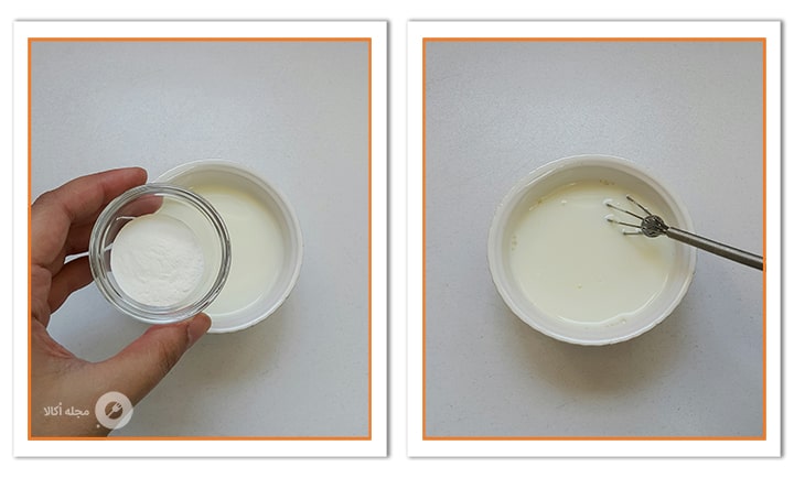 نشاسته ذرت را با شیر مخلوط کنید برای سس کاراملی