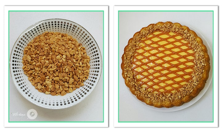 کیک را با بادام زمینی تزیین کنید