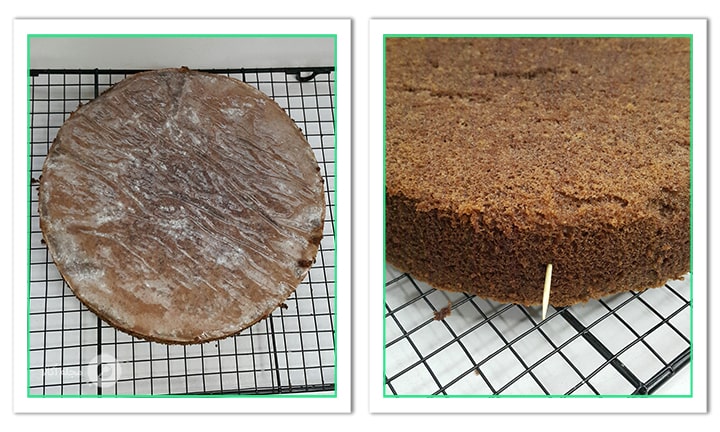 کیک که خنک شد علامتگذاری کنید برای بریدن آن از وسط