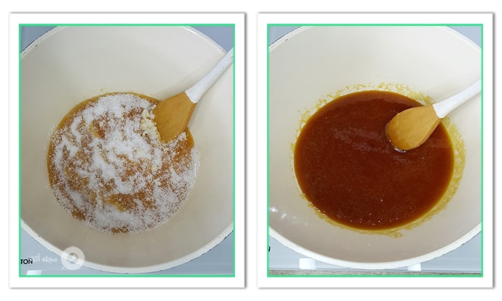 دانه های شکر در کارامل دیده نشود