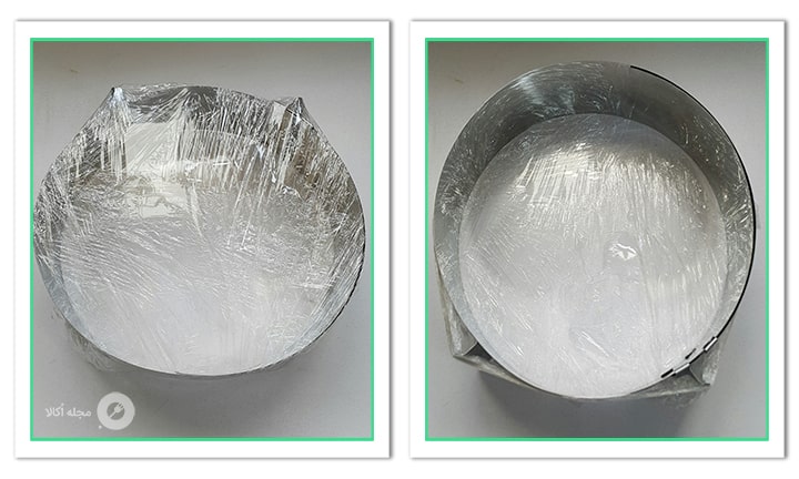 رینگ را داخل ظرفی قرار دهید برای موس کیک شکلاتی کاراملی