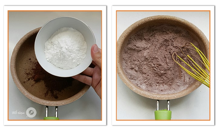 پودر قند را به پودر کاکائو اضافه کنید