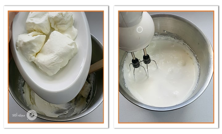 خامه شیرین شده قنادی را اضافه کنید