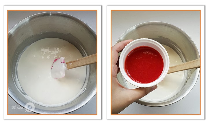 سس توت فرنگی را اضافه کنید به مواد شیرینی تر توت فرنگی 